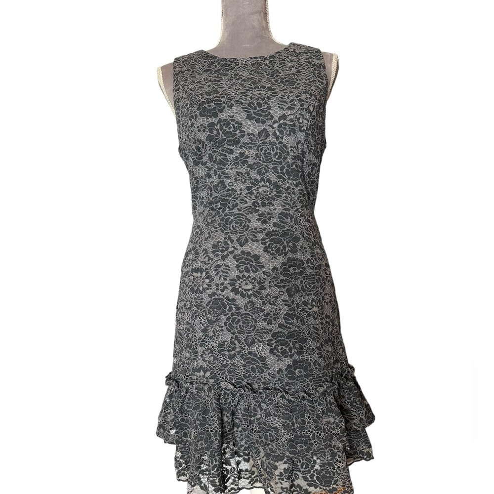 Altar’d State grey lacy dress. Layered ruffle hem. Size L